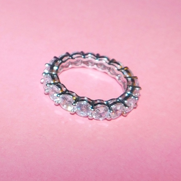 ‘Eternity’ Ring - 18K White Gold Plated CZ Ring - Picture 6 of 8